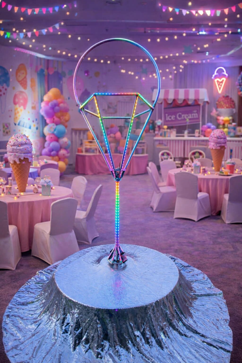 LED Ice Cream cone at a candy-themed party